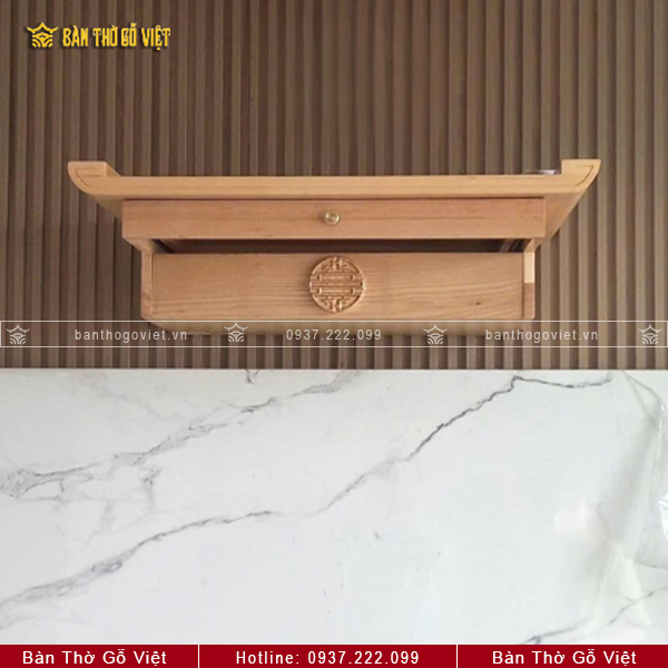 Bàn Thờ Treo Tường 89x48 Gỗ Sồi Đẹp GV-TR116