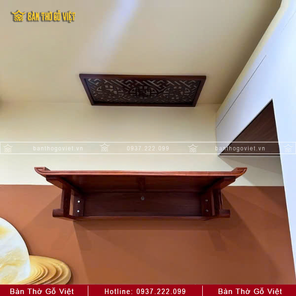 Bàn Thờ Treo Tường Gỗ Hương Chân Thọ Đẹp 89x48 GV-TR034