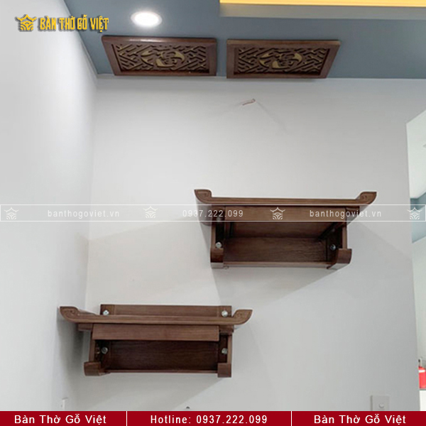 Bàn Thờ Treo Tường Gỗ Sồi Có Ngăn Kéo 69x48 GV-TR115