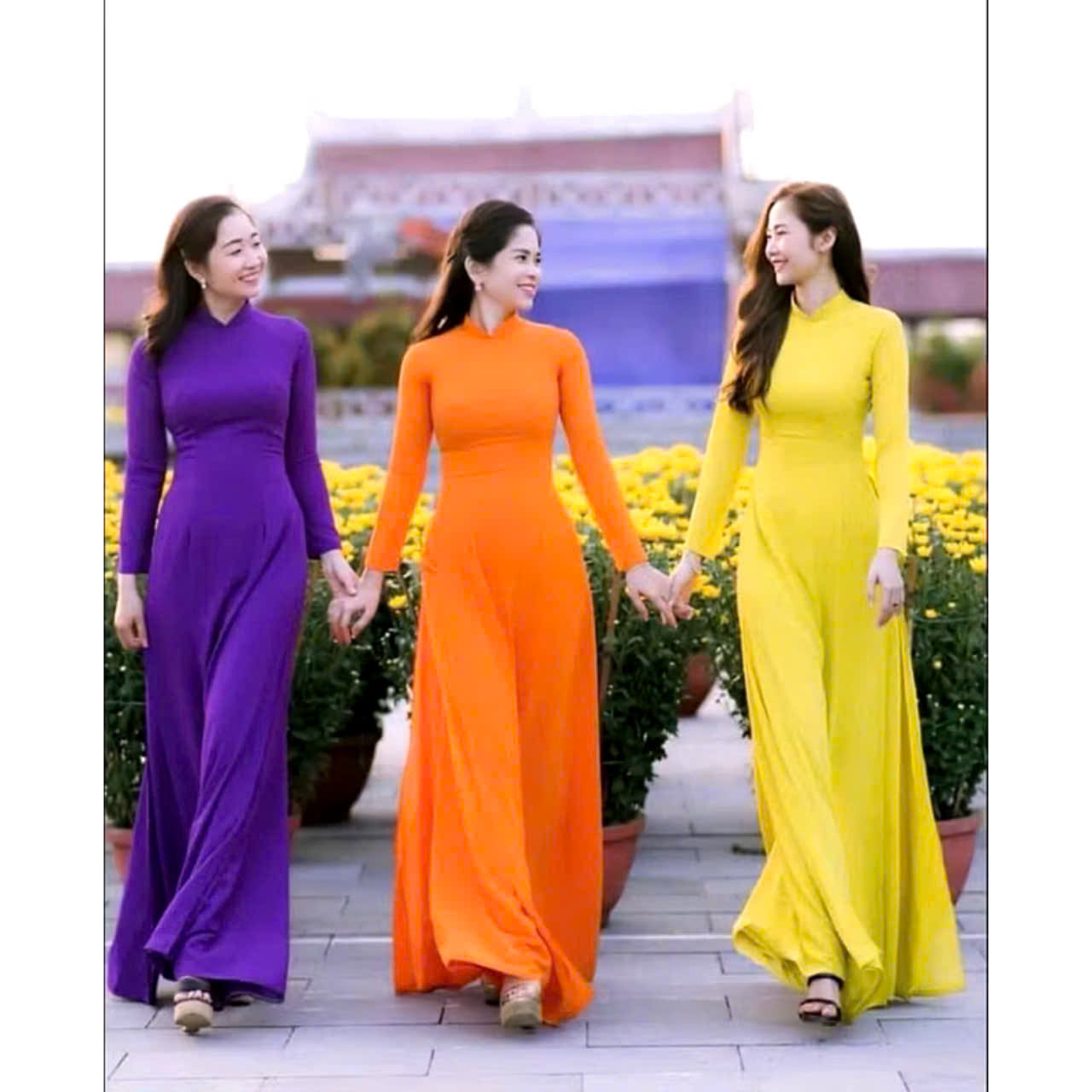 Áo dài truyền thống, áo dài chiffon 4 tà chuẩn đẹp