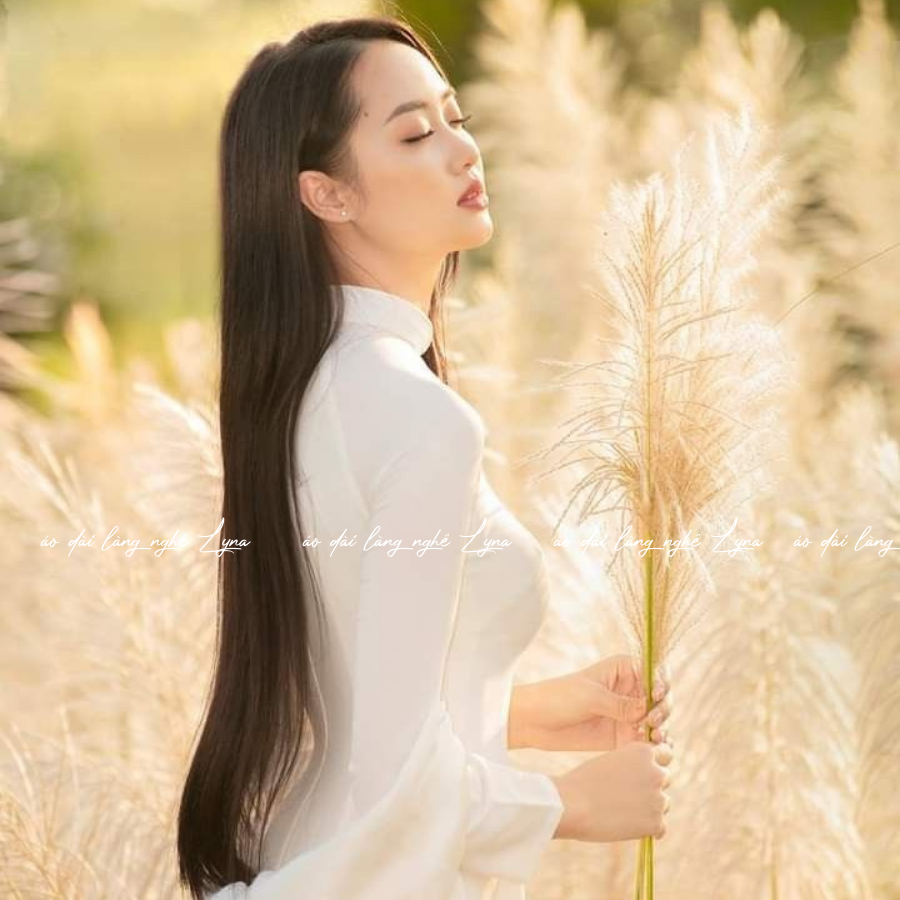 Áo Dài Màu Trắng Học Sinh Truyền Thống 4 Tà Chiffon Tay Dài Ôm Eo, Tôn Vóc Dáng Thanh Lịch Cuốn Hút