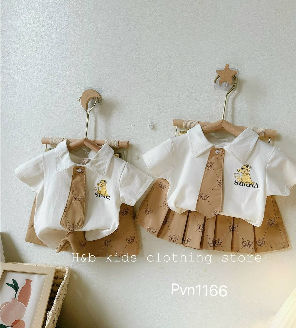 Bộ áo Simba váy nâu HB TỒN