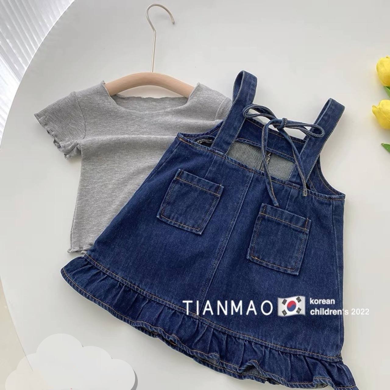 Bộ cộc yếm jeans HB TỒN