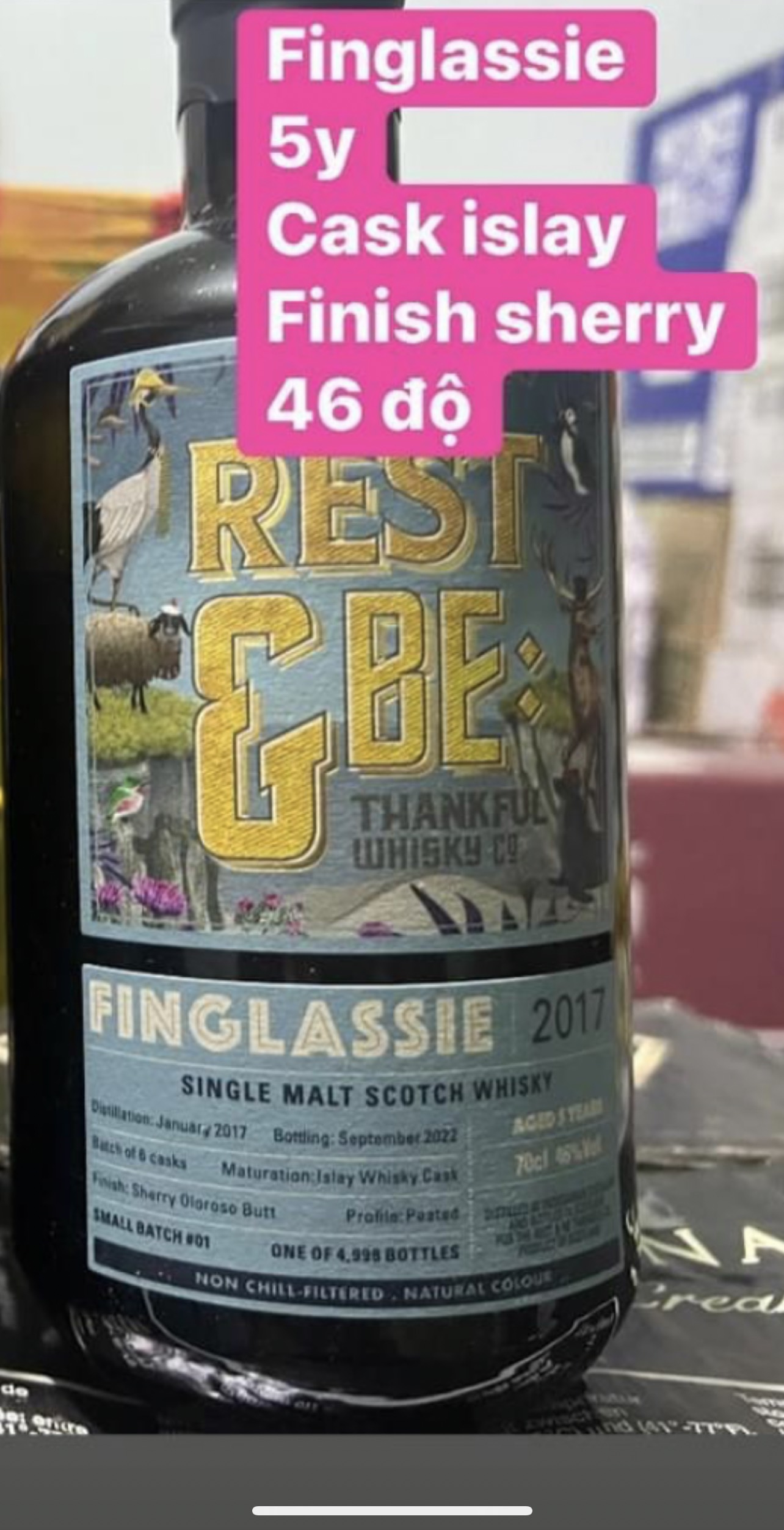 Finglassie 5y cask islay Finish sherry 46%