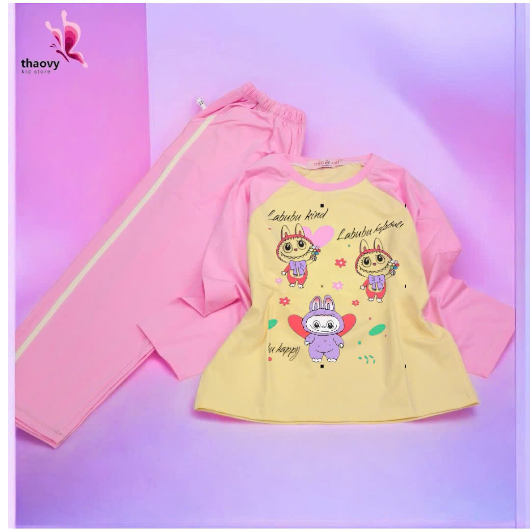 Bộ đồ ngủ pijama tay dài chất Satin mát lạnh đủ size Từ 10kg Đến 55kg - shopThaovy kids