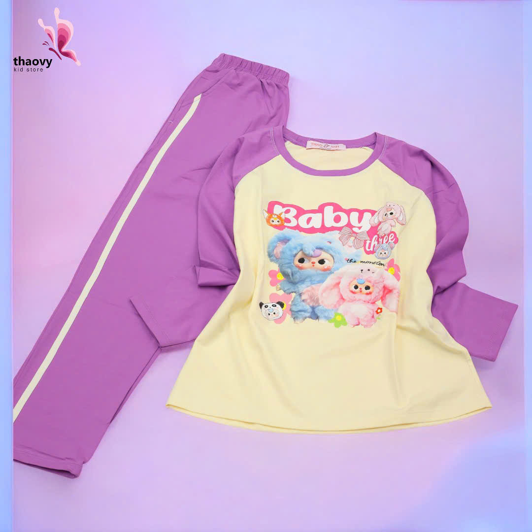 Bộ đồ ngủ pijama tay dài chất cotton mát lạnh đủ size Từ 10kg Đến 55kg - shopThaoanh kids