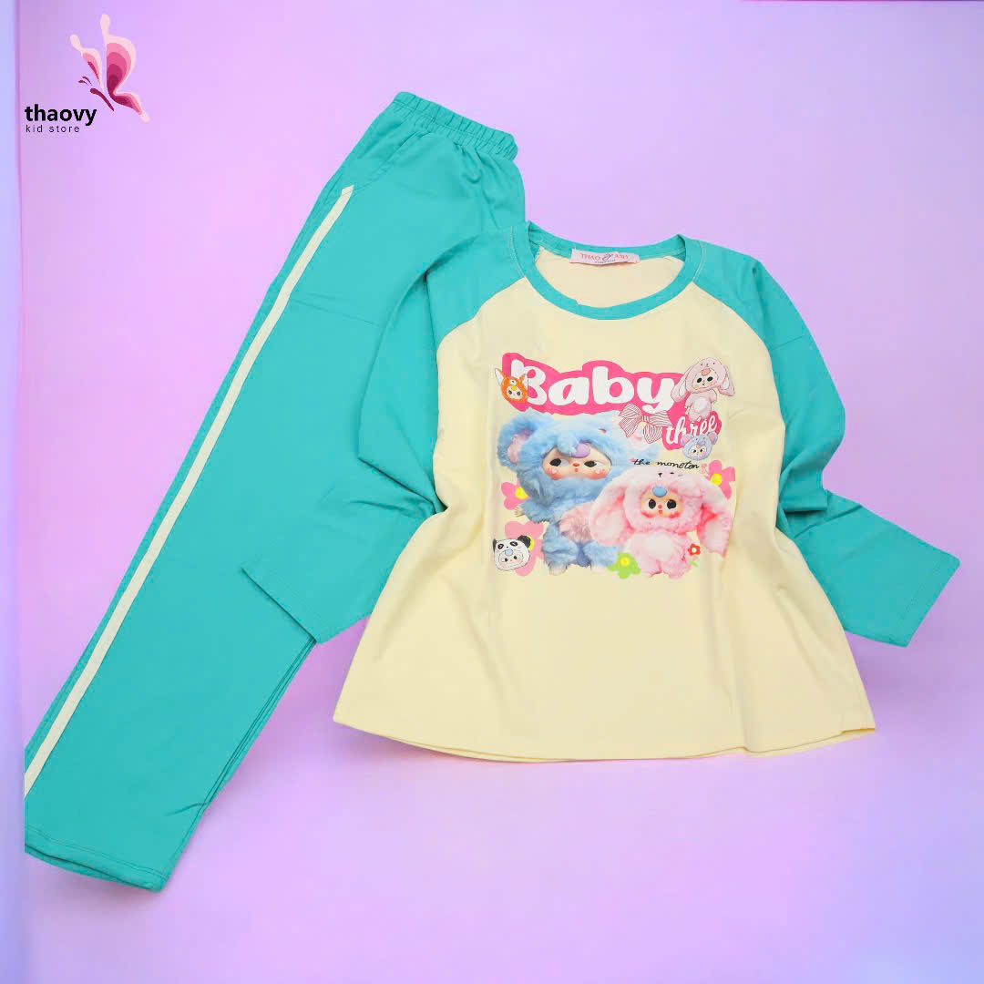 Bộ đồ ngủ pijama tay dài chất cotton mát lạnh đủ size Từ 10kg Đến 55kg - shopThaoanh kids