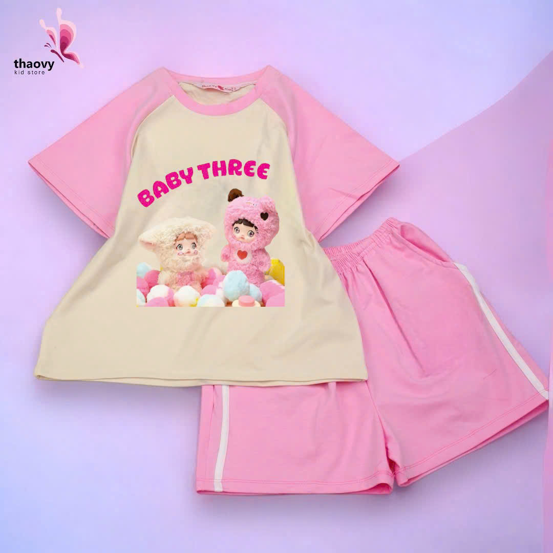 Bộ đồ ngủ pijama tay ngắnchất cotton mát lạnh đủ size Từ 10kg Đến 55kg - shopThaoanh kids
