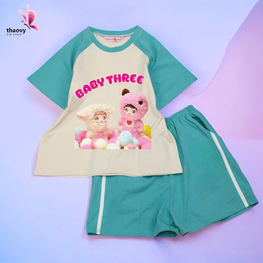 Bộ đồ ngủ pijama tay ngắnchất cotton mát lạnh đủ size Từ 10kg Đến 55kg - shopThaoanh kids
