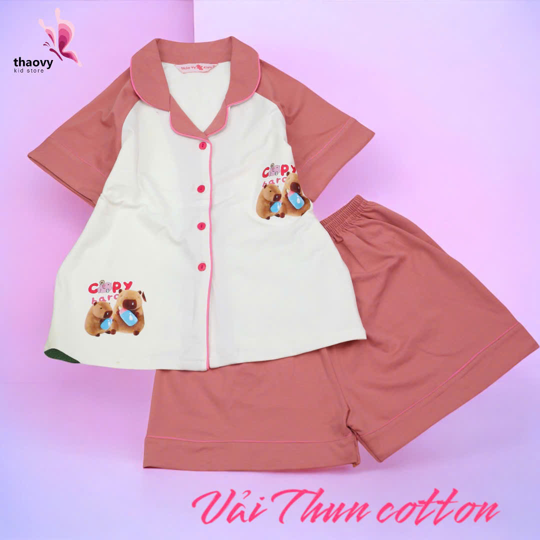 Bộ đồ ngủ pijama tay ngắnchất cotton mát lạnh đủ size Từ 10kg Đến 55kg - shopThaoanh kids