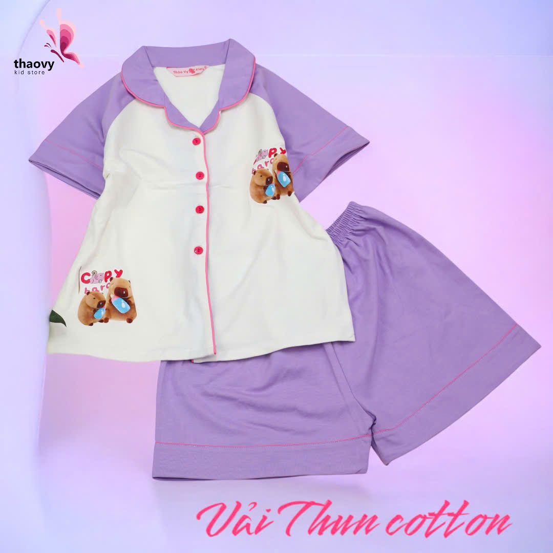 Bộ đồ ngủ pijama tay ngắnchất cotton mát lạnh đủ size Từ 10kg Đến 55kg - shopThaoanh kids