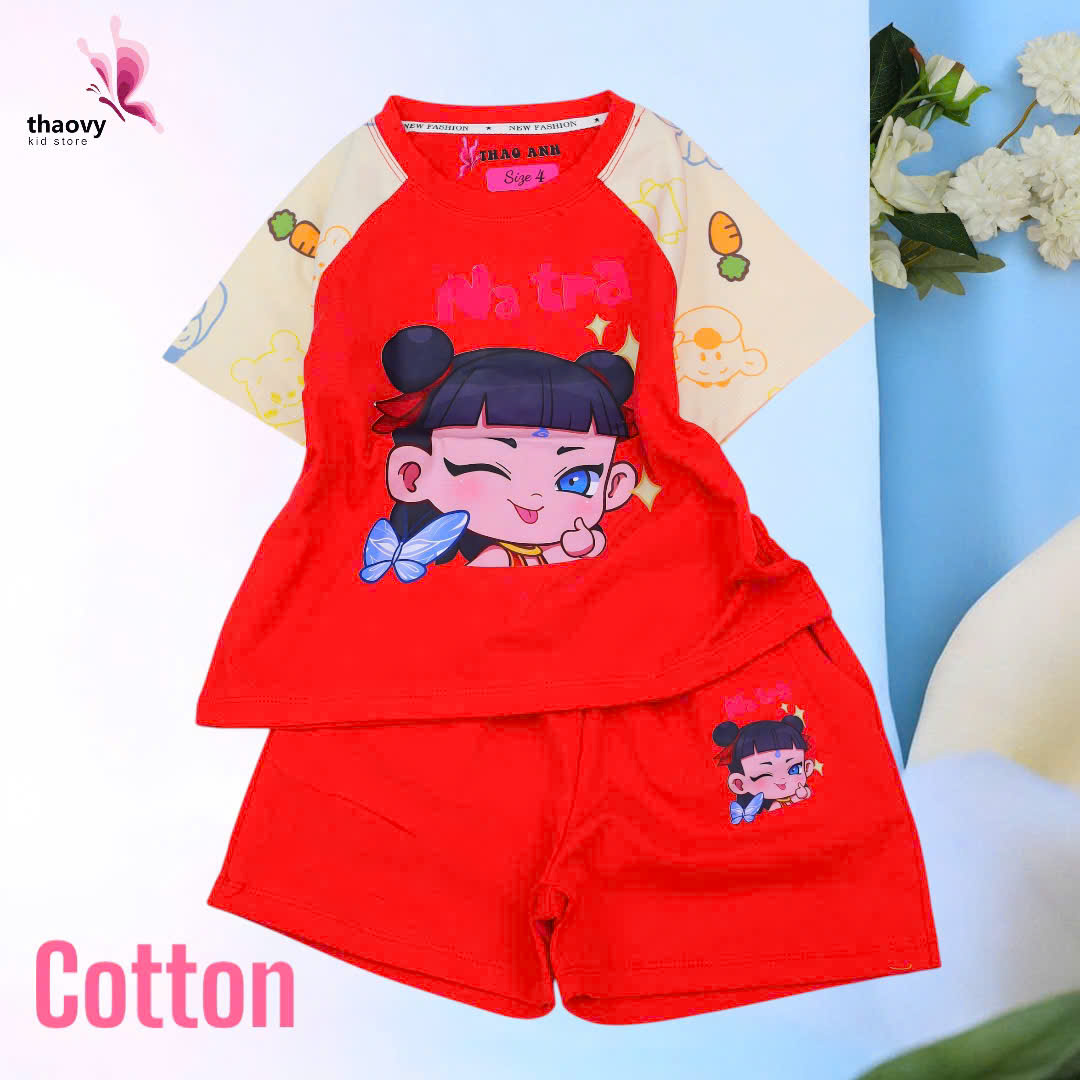 Bộ đồ ngủ pijama tay ngắnchất cotton mát lạnh đủ size Từ 10kg Đến 55kg - shopThaoanh kids