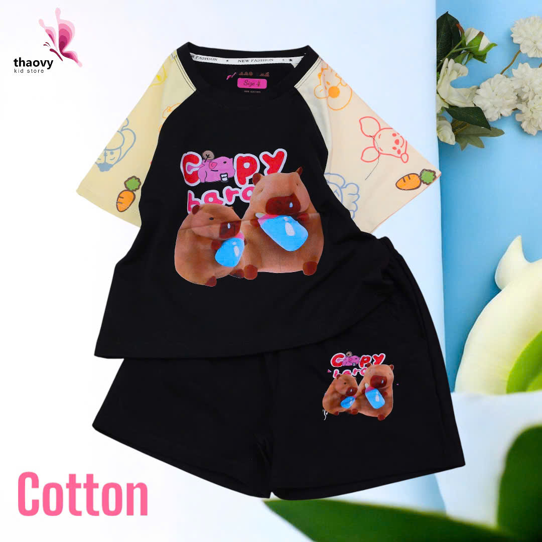 Bộ đồ ngủ pijama tay ngắnchất cotton mát lạnh đủ size Từ 10kg Đến 55kg - shopThaoanh kids
