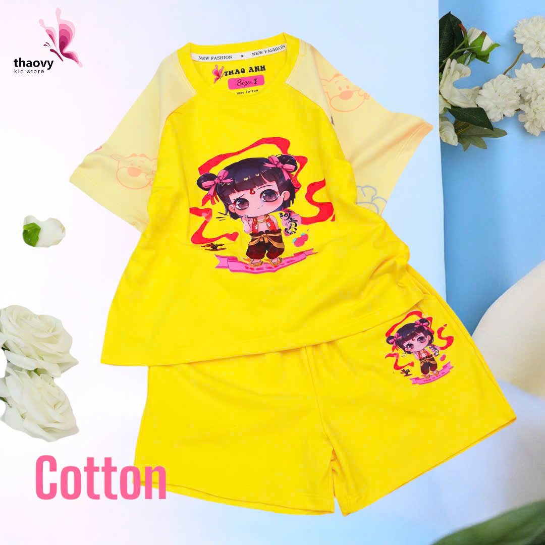 Bộ đồ ngủ pijama tay ngắnchất cotton mát lạnh đủ size Từ 10kg Đến 55kg - shopThaoanh kids