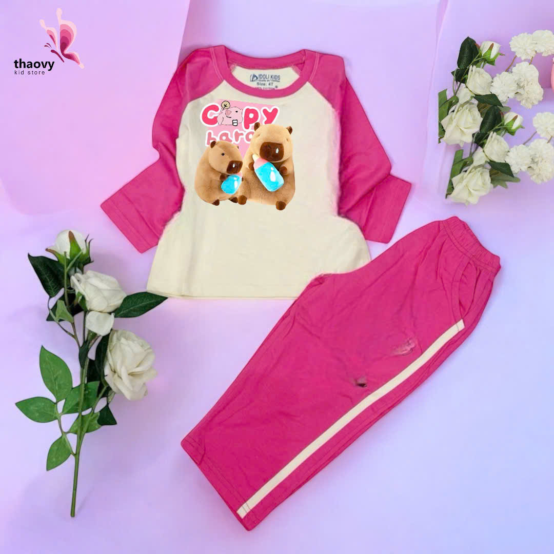 Bộ đồ ngủ pijama tay dài chất cotton mát lạnh đủ size Từ 10kg Đến 55kg - shopThaoanh kids