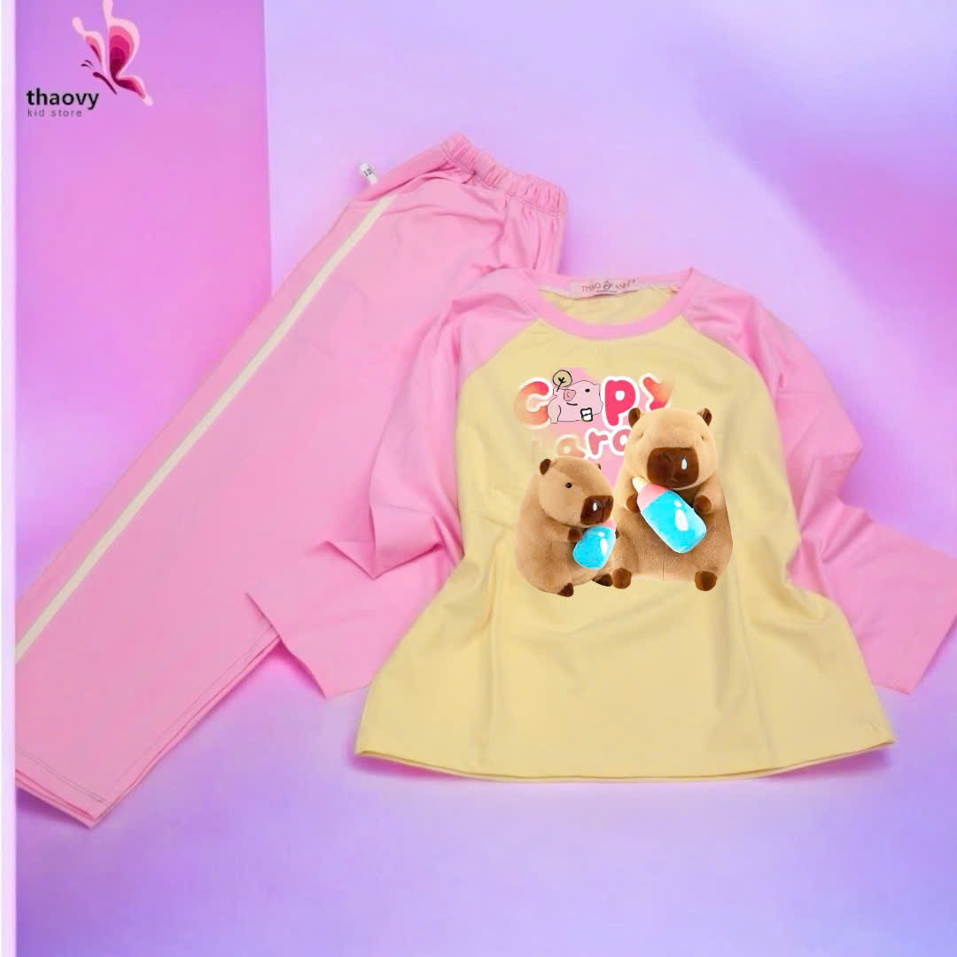 Bộ đồ ngủ pijama tay dài chất cotton mát lạnh đủ size Từ 10kg Đến 55kg - shopThaoanh kids