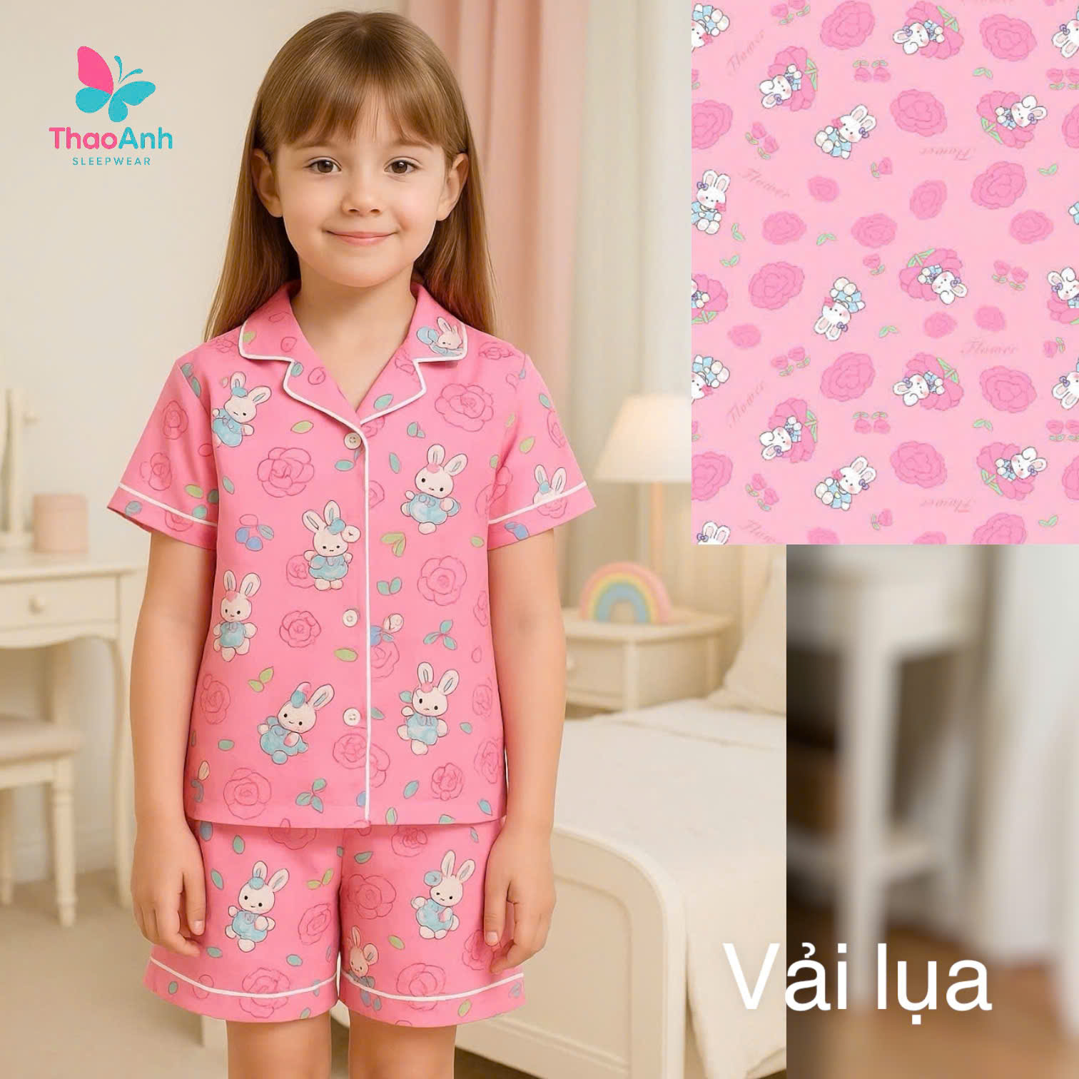Bộ đồ ngủ lụa 3D pijama siêu mát - Đủ size 10-65 kg