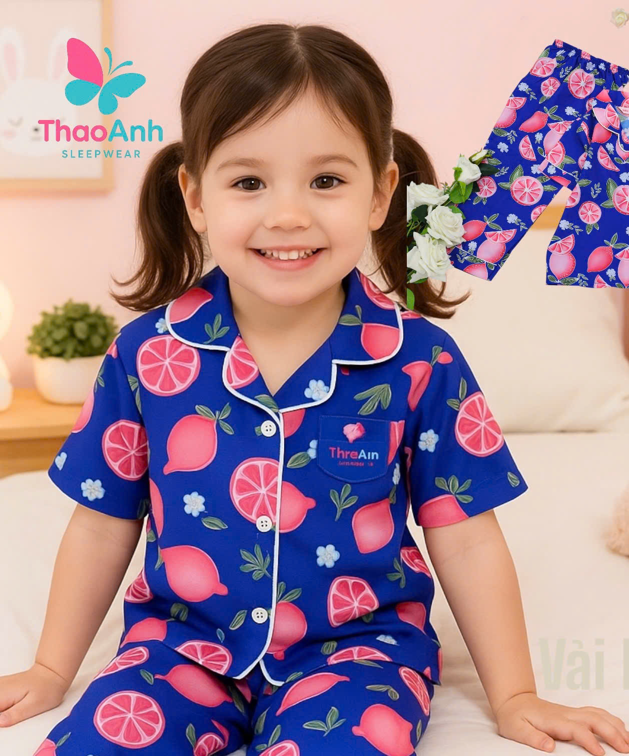Pijama bé gái mặc nhà siêu thoáng mát | Đồ Bộ Trẻ Dễ Thương