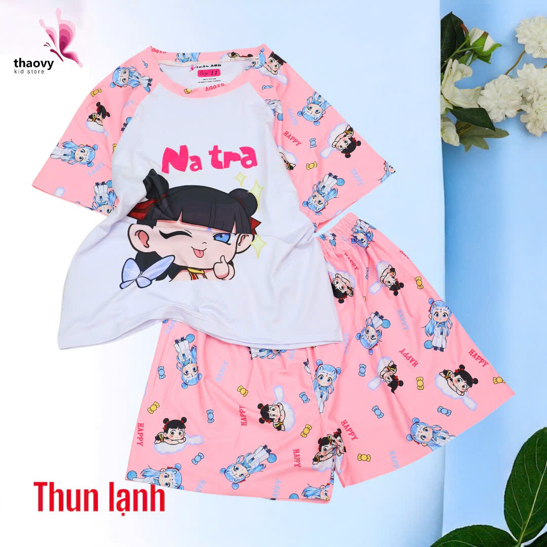Bộ đồ ngủ pijama tay ngắnchất thunmát lạnh đủ size Từ 10kg Đến 55kg - shopThaoanh kids