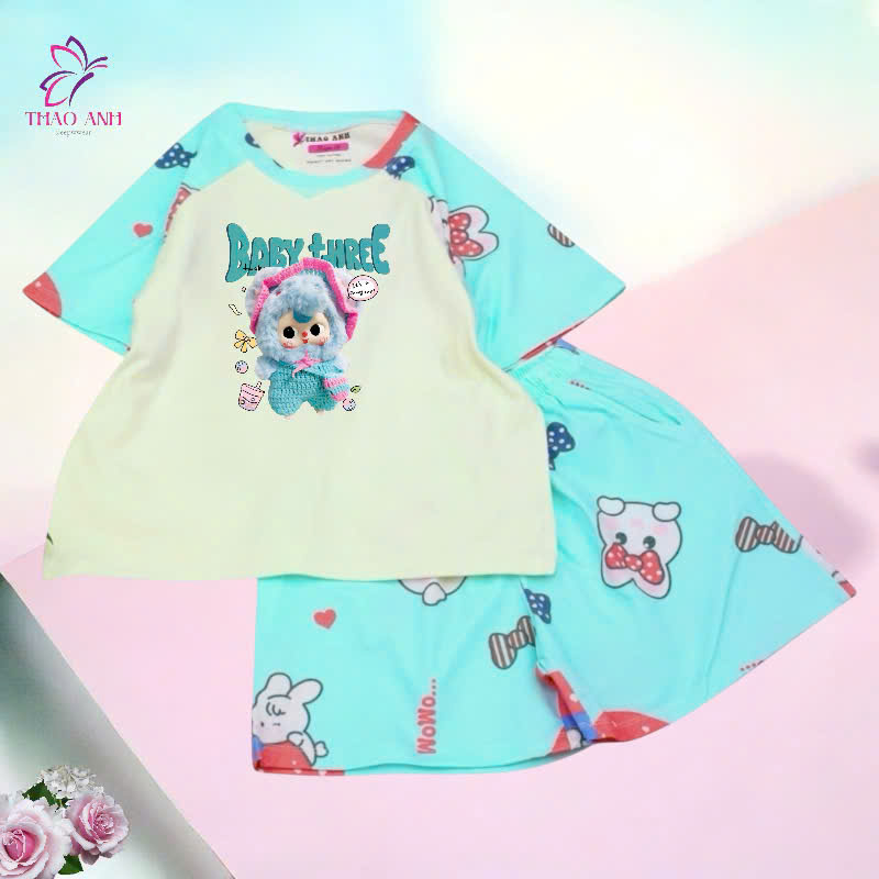 Bộ đồ ngủ pijama tay ngắnchất thunmát lạnh đủ size Từ 10kg Đến 55kg - shopThaoanh kids