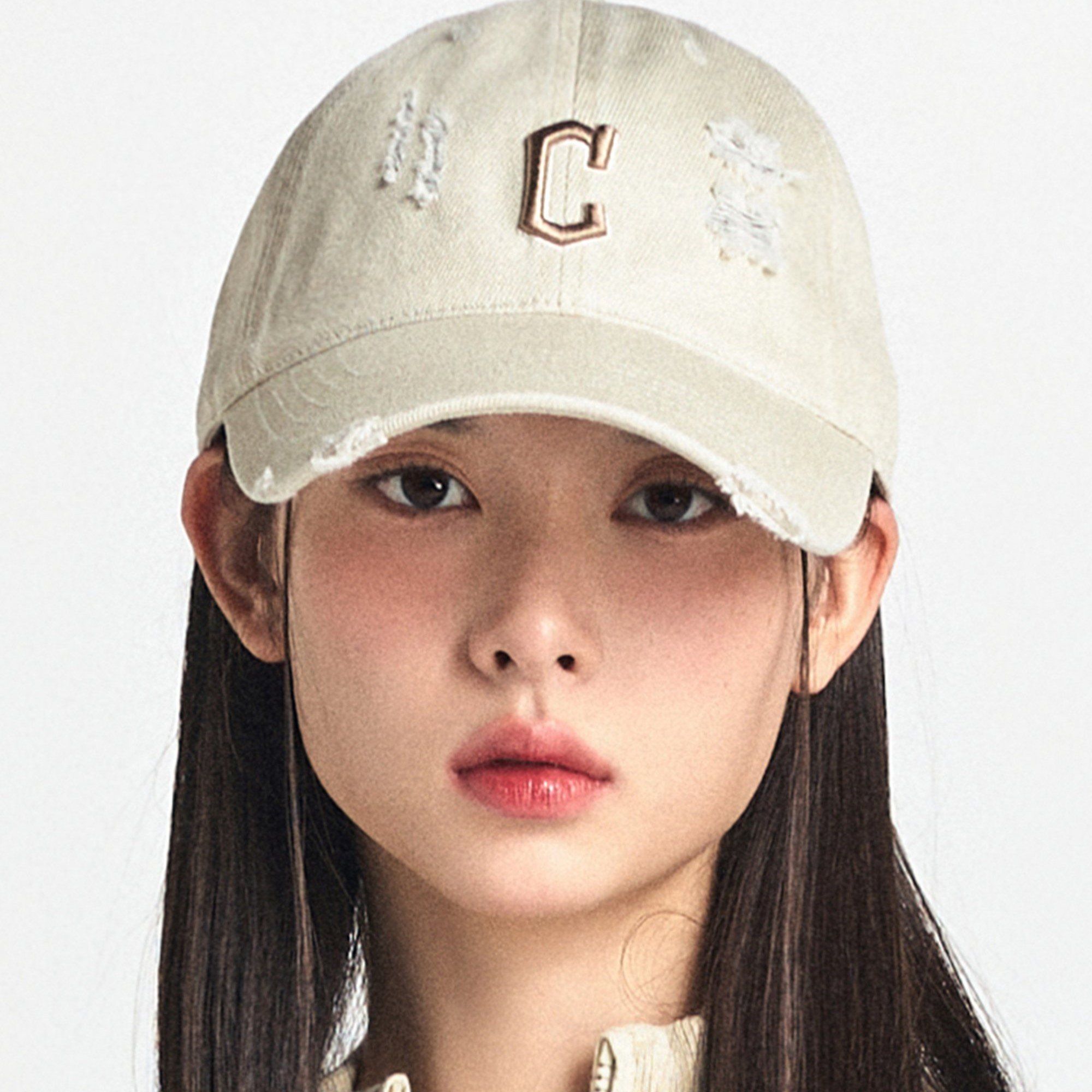 Mũ MLB Jeans Logo Thêu - Trắng