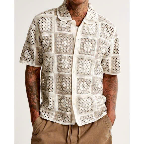 Áo sơ mi móc len hè