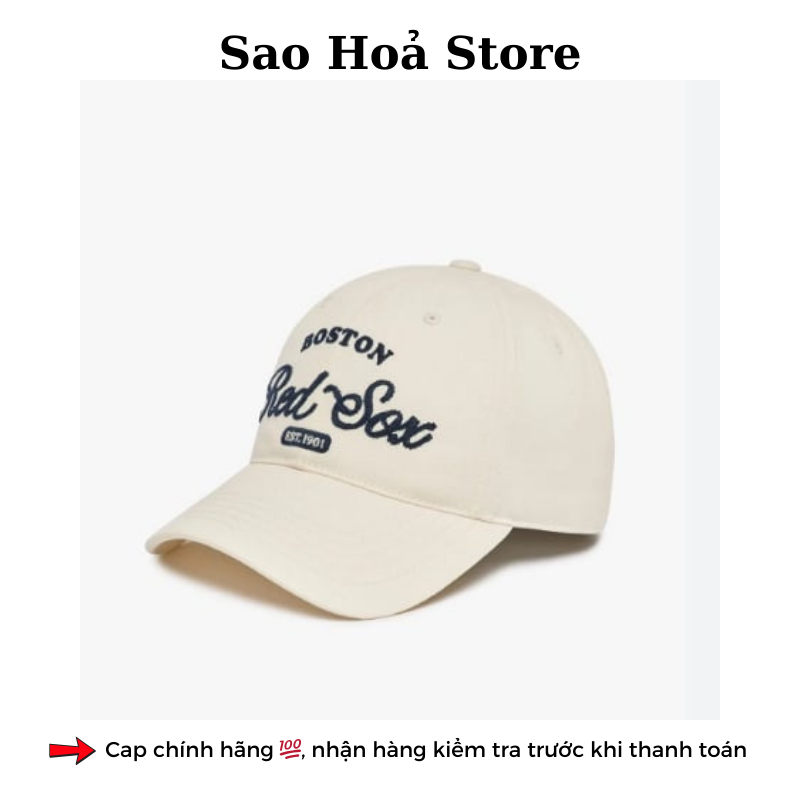 Mũ MLB Chữ Thêu - Trắng