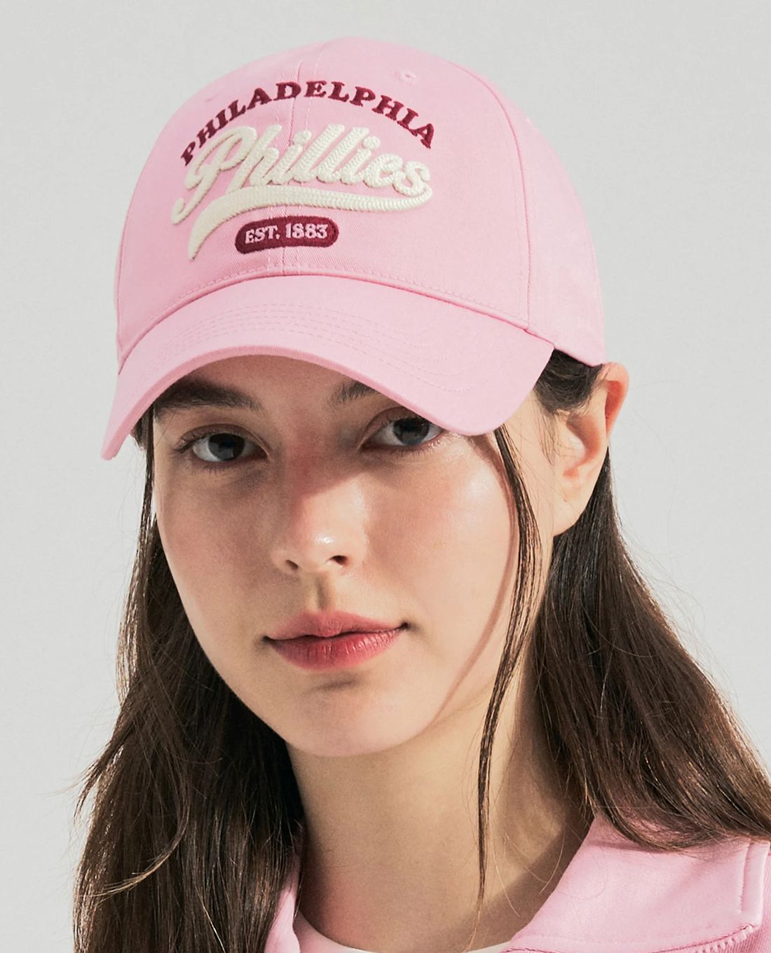 Mũ MLB Chữ Thêu - Hồng