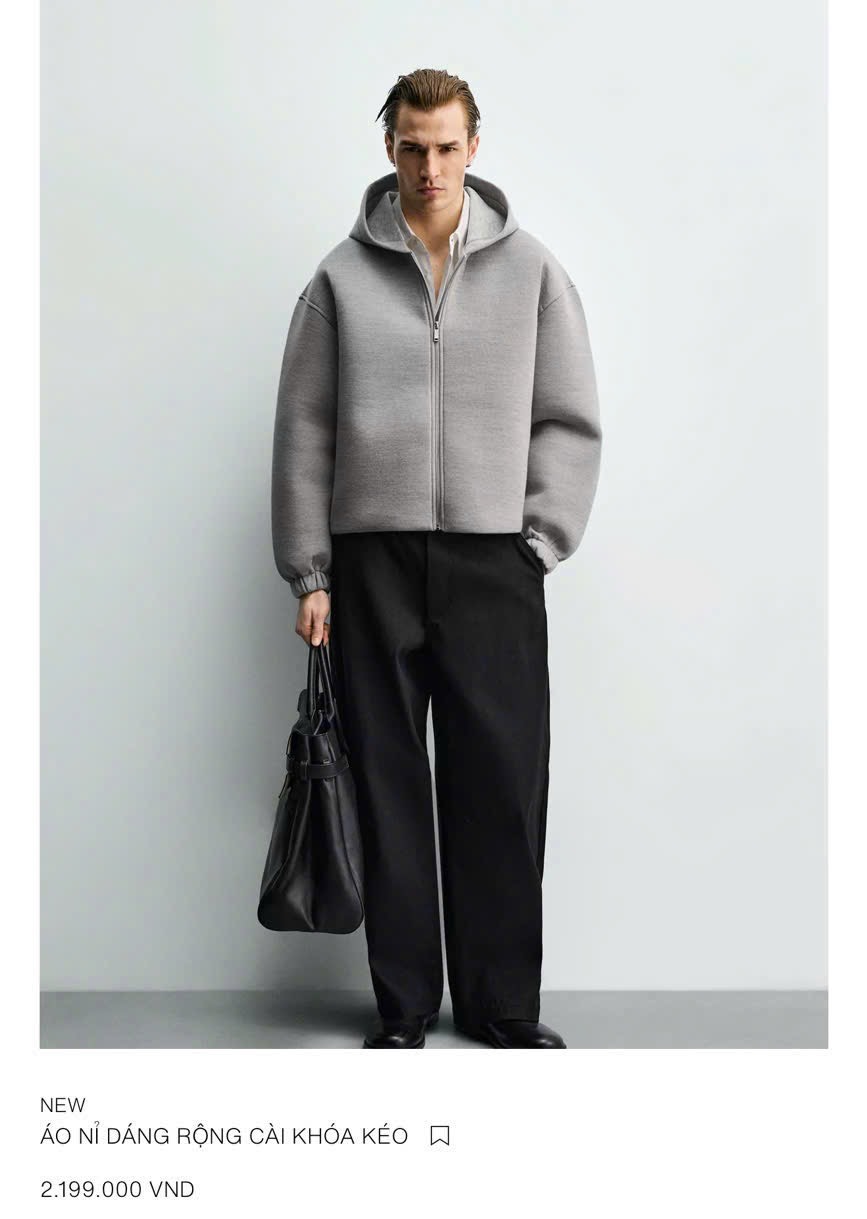 Áo Hoodie zip ZR Xám