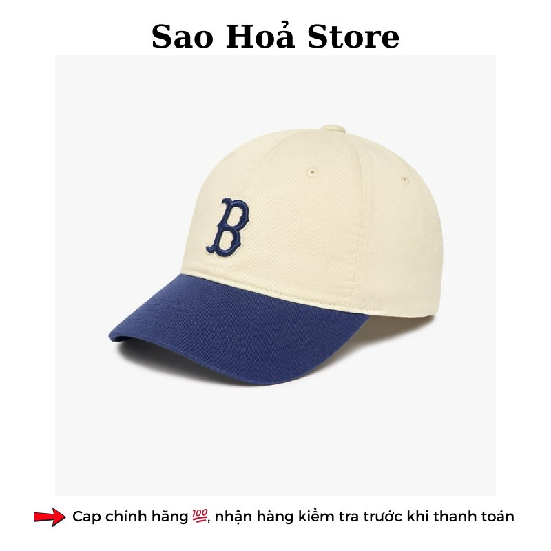 Mũ MLB 2 Màu - Trắng Xanh Dương Boston