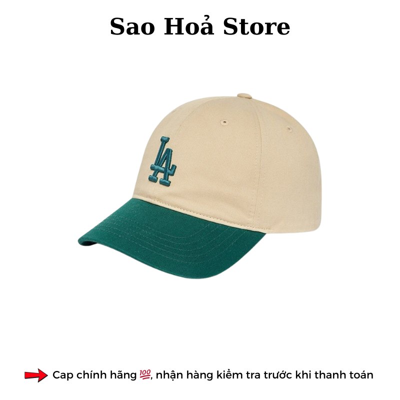 Mũ MLB 2 Màu - Trắng Xanh Lá