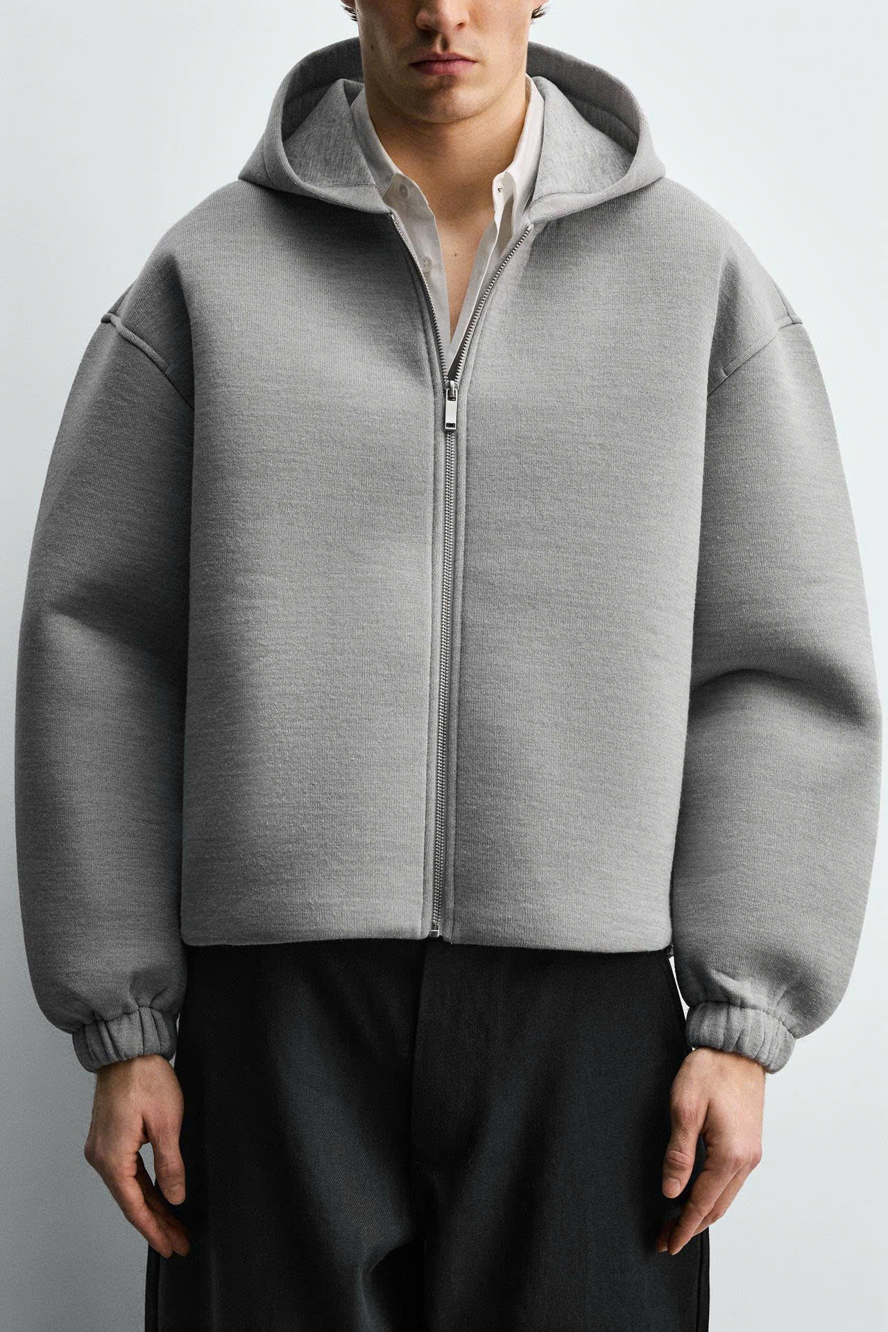 Áo Hoodie zip ZR Xám