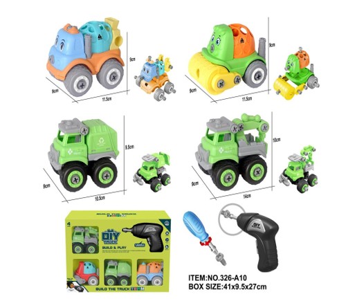 Bộ đồ chơi xe công trình DIY- 326-A10