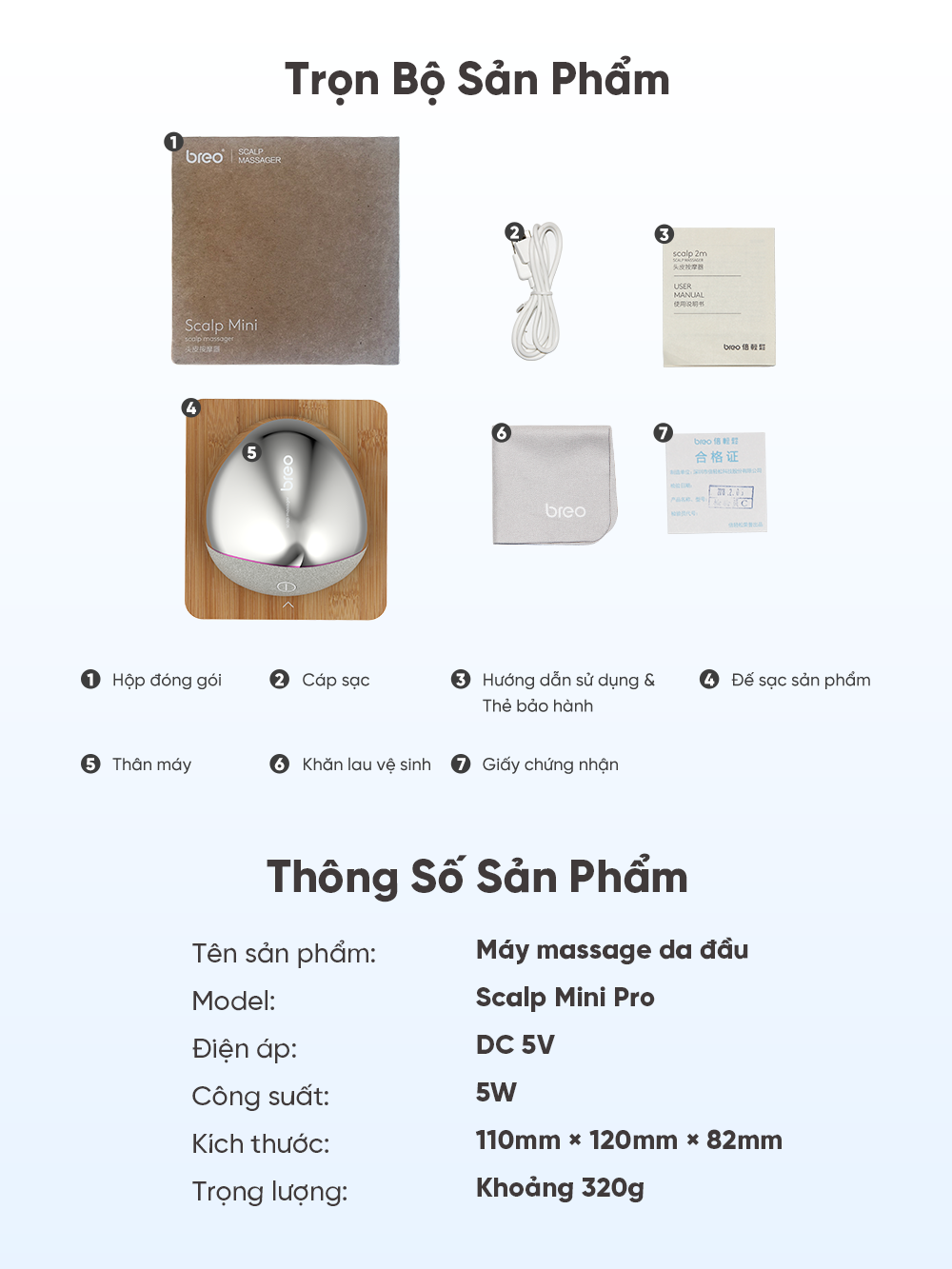 Máy Massage Đầu Breo Scalp Mini Pro