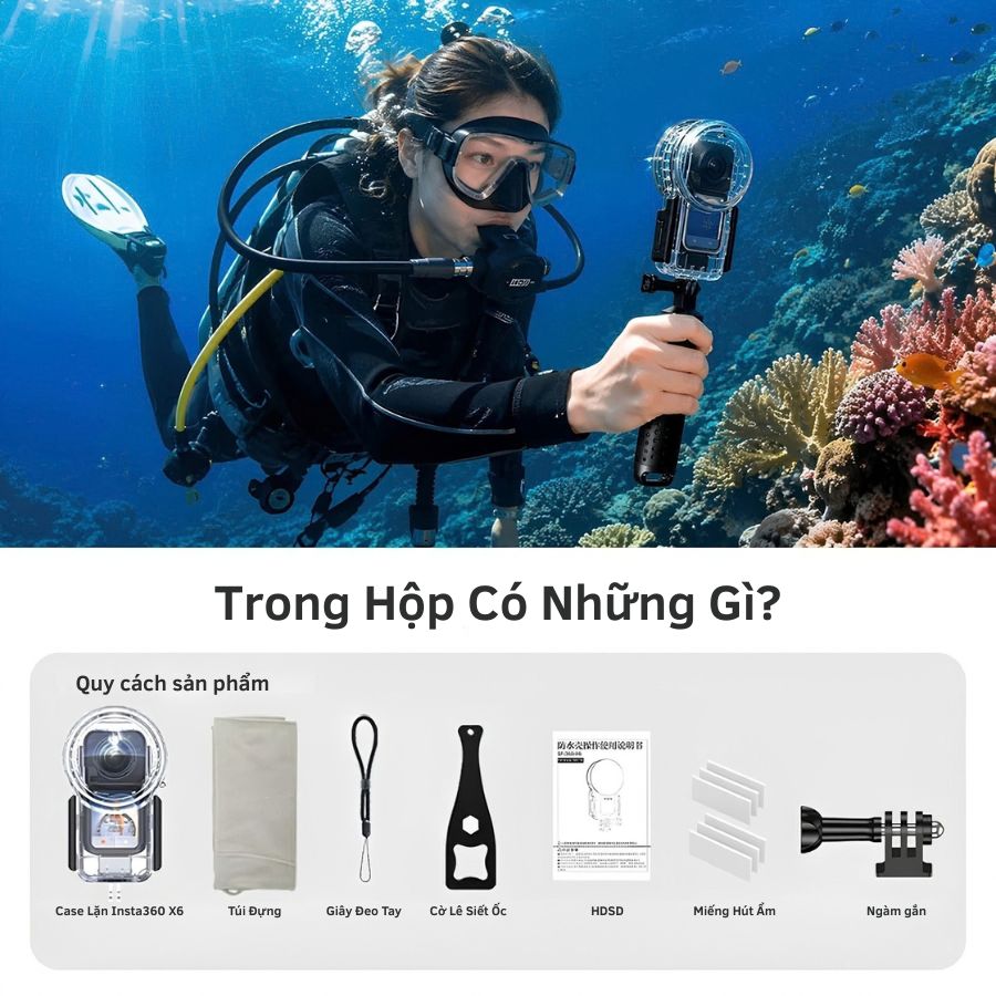 Case Lặn Chống Nước Insta360 X6 Seafrogs