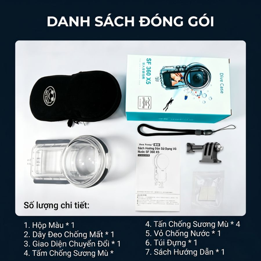 Case chống nước Insta360 X5 Seafrogs