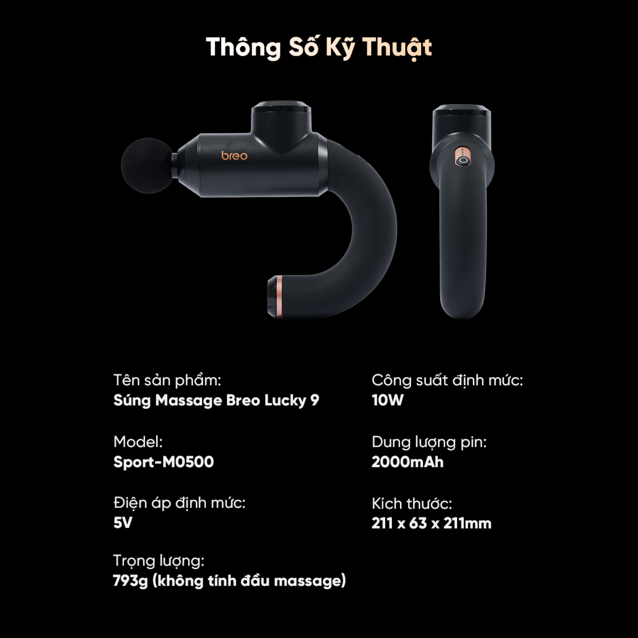 Súng Massage Breo Lucky 9