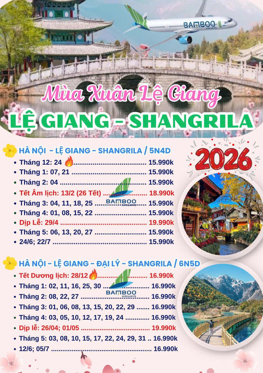 Mùa xuân LỆ GIANG - SHANGRILA