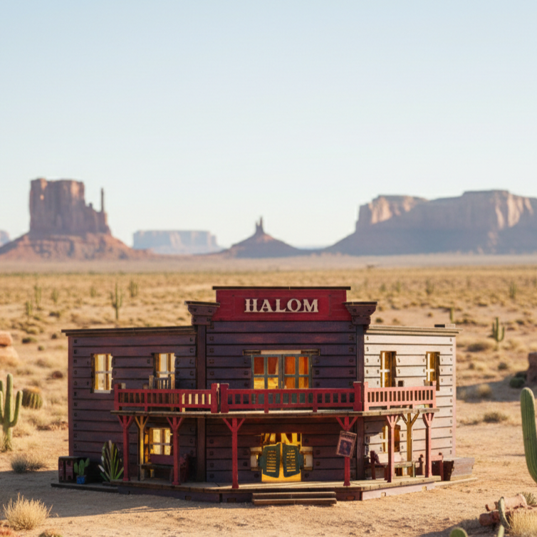 Mô hình Halom nhà hàng Viễn Tây western Town DIY