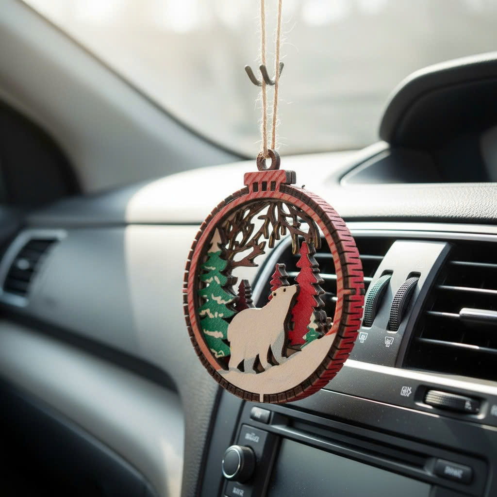 (10 cái/ hộp)  Halom đồ decor Trang trí giáng sinh Noel bằng gỗ