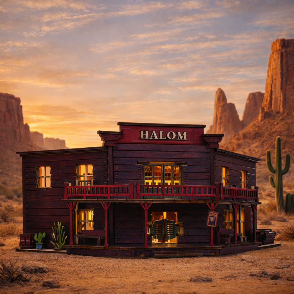 Mô hình Halom nhà hàng Viễn Tây western Town DIY