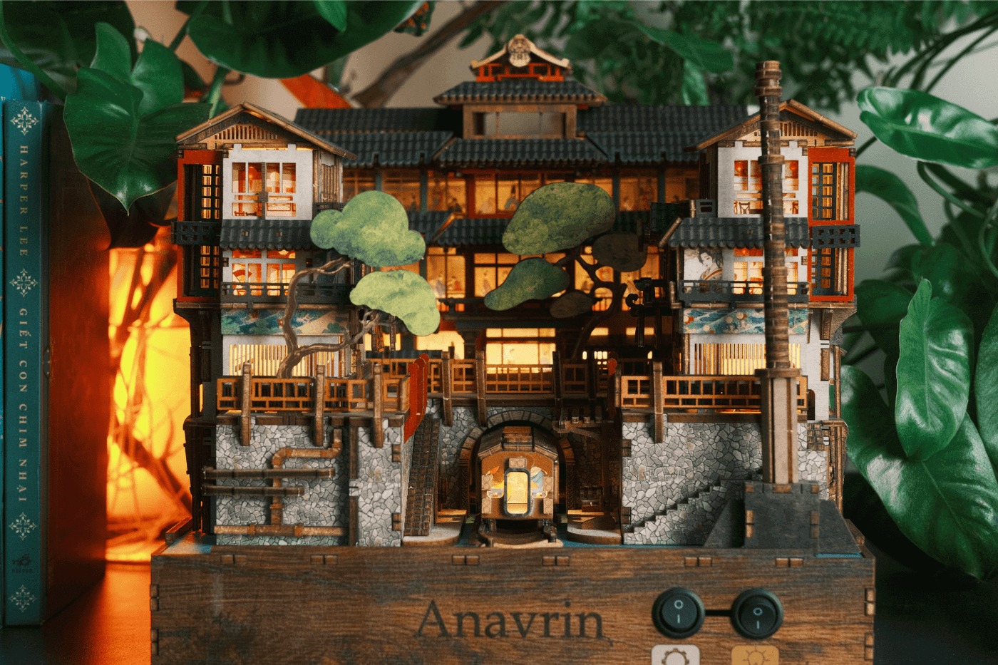 Mô hình Halom book nook diy Nhà tắm nước nóng Ginzan Onsen