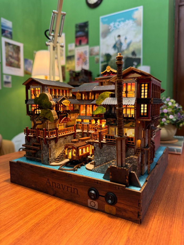 Mô hình Halom book nook diy Nhà tắm nước nóng Ginzan Onsen