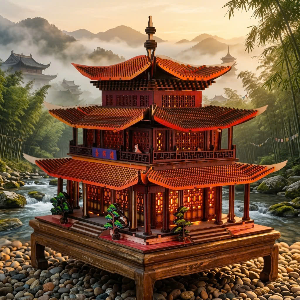 Mô hình Halom Tháp Nhạc Dương - YueYang Tower DIY