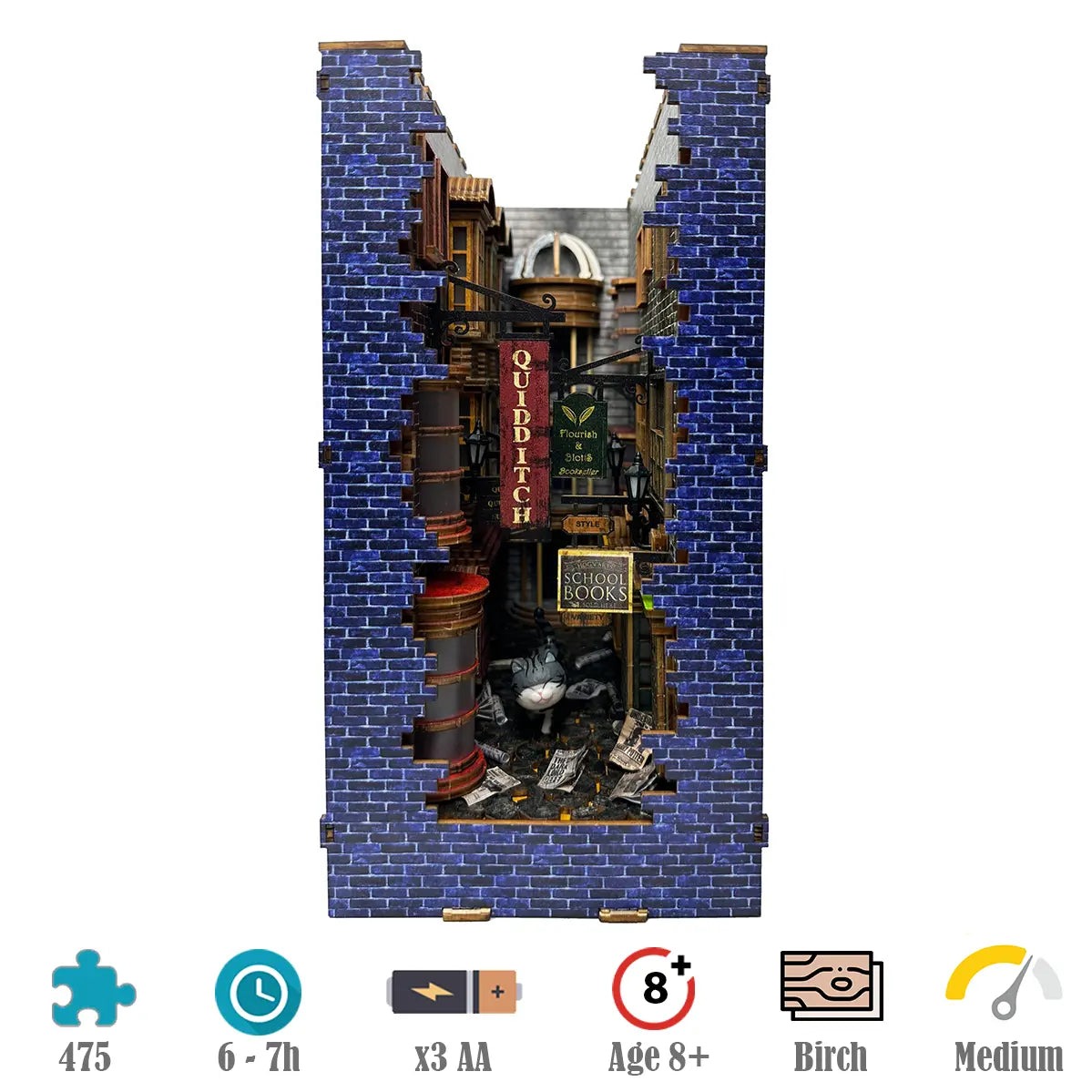 Mô hình Halom book nook diy chặn sách Hẻm Xéo