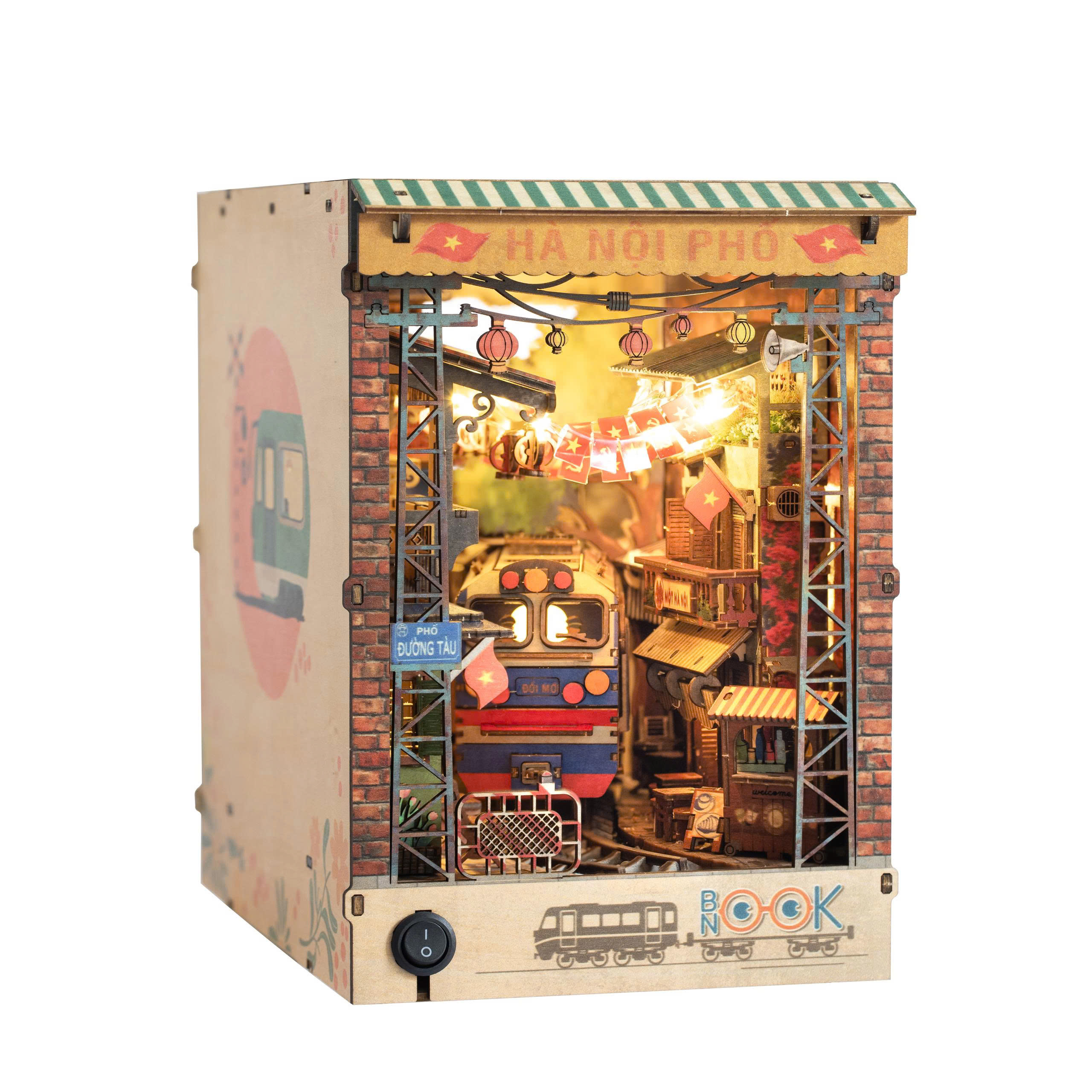 Mô hình Halom book nook Phố Đường Tàu/ Train Street Hanoi - Việt Nam