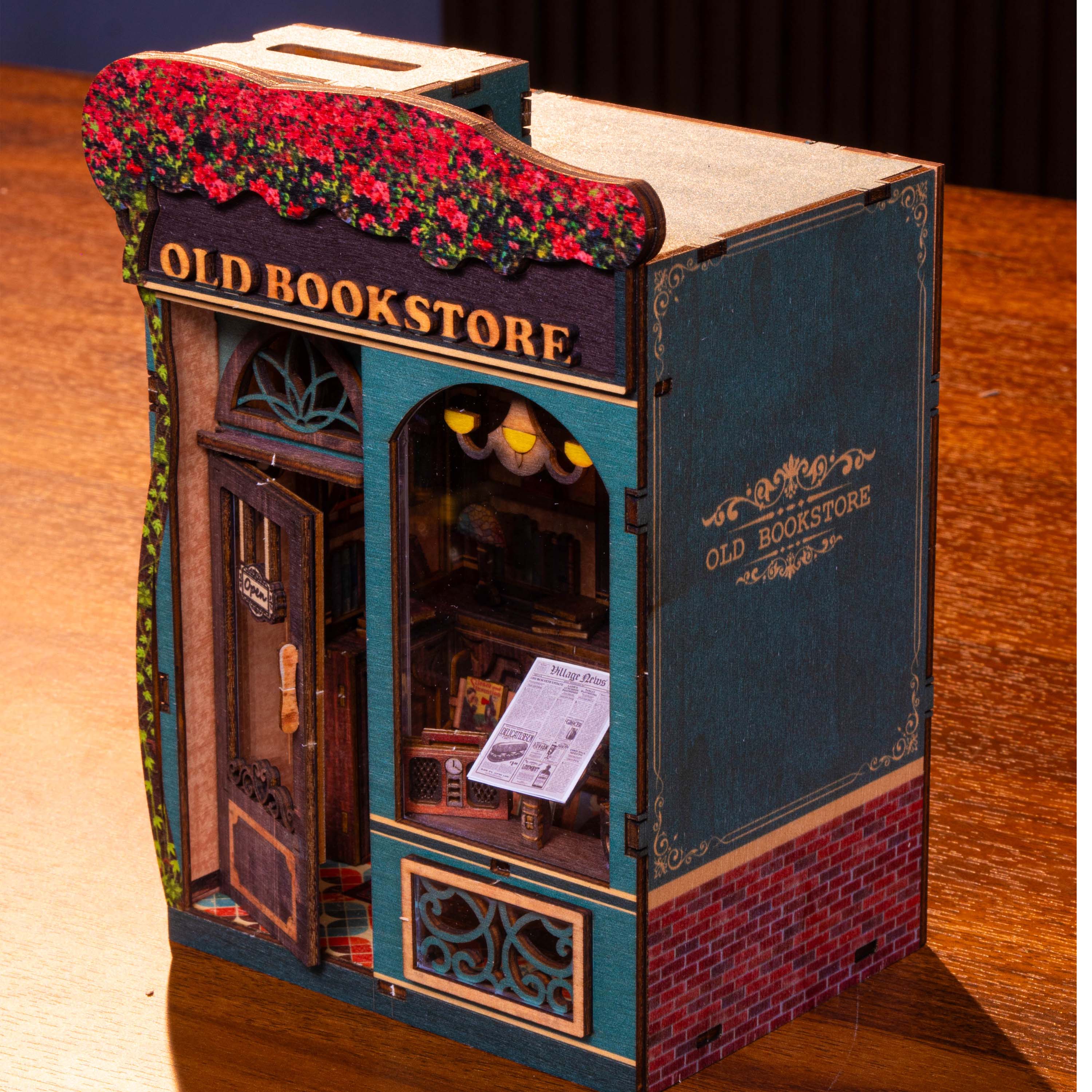 Mô Hình Halom book nook diy Old Book Store