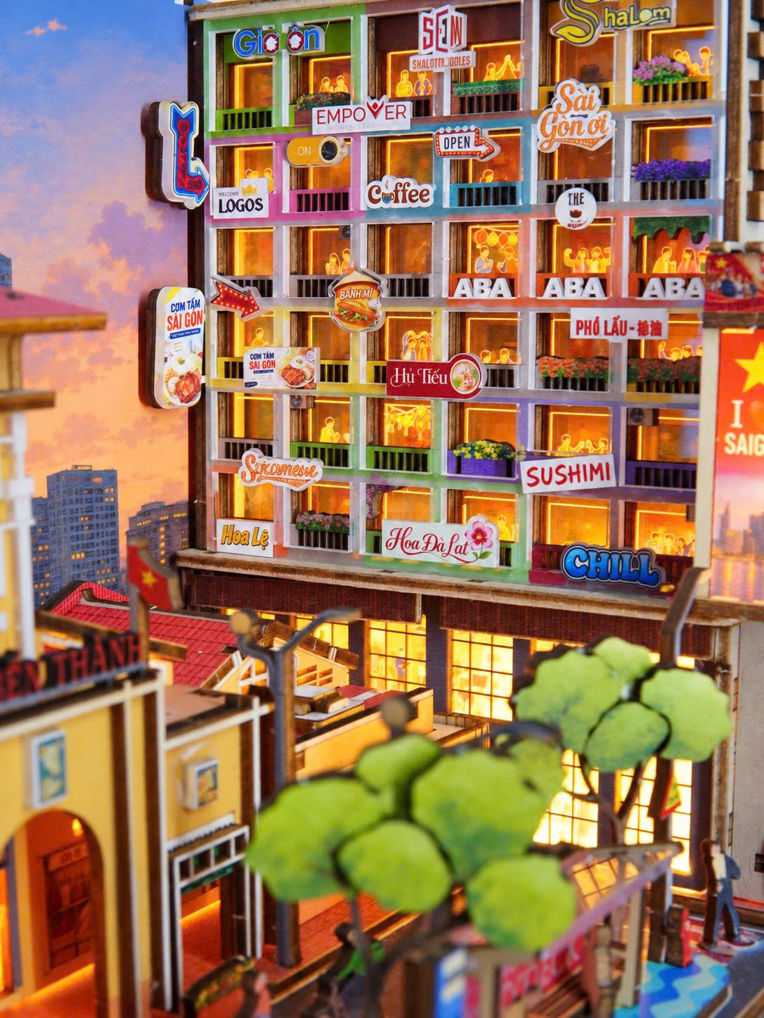 Mô Hình DIY Halom Sài Gòn Phố – Saigon Streets Có Đèn LED