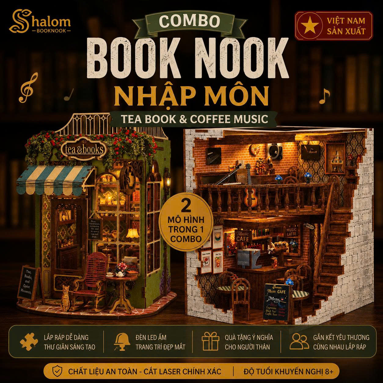 Combo Book Nook Nhập Môn Halom (Tea Book & Coffee Music)