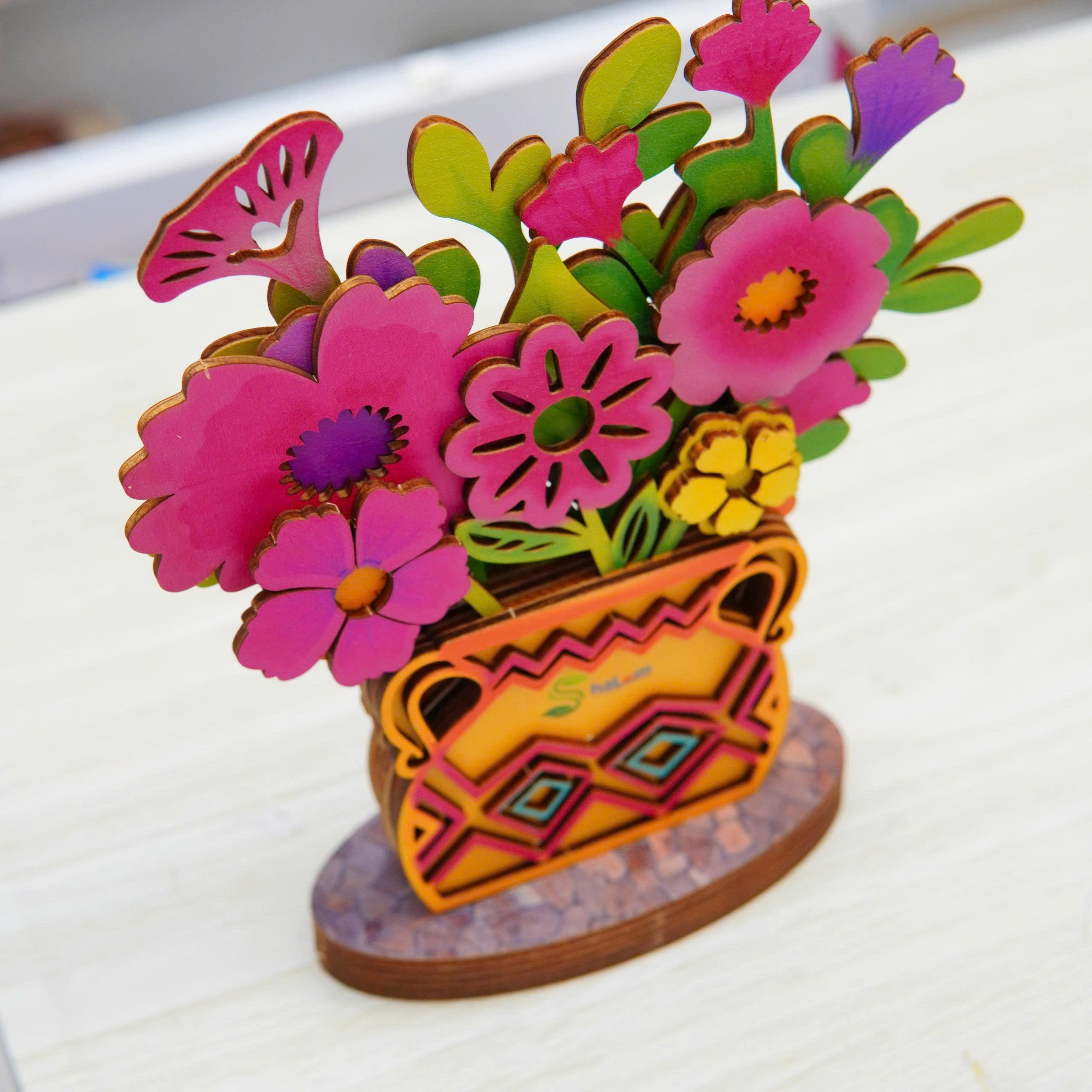 Lọ Hoa Gỗ DIY Halom Bộ Lắp Ghép Decor Bàn Học, Bàn Làm Việc Dễ Thương